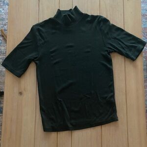 Marine Layer Women’s Lexi Rib Mock Neck Top Emerald | xs